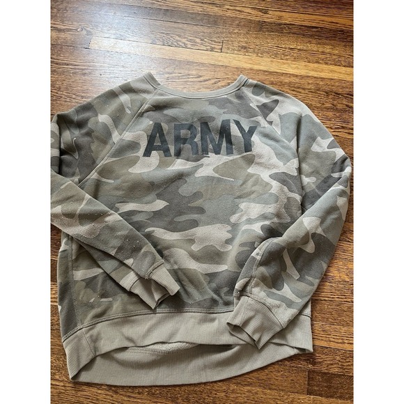 US Army Tops - Women's U.S. ARMY Licensed, Fleece Lined Camo Sweatshirt GREEN - SMALL